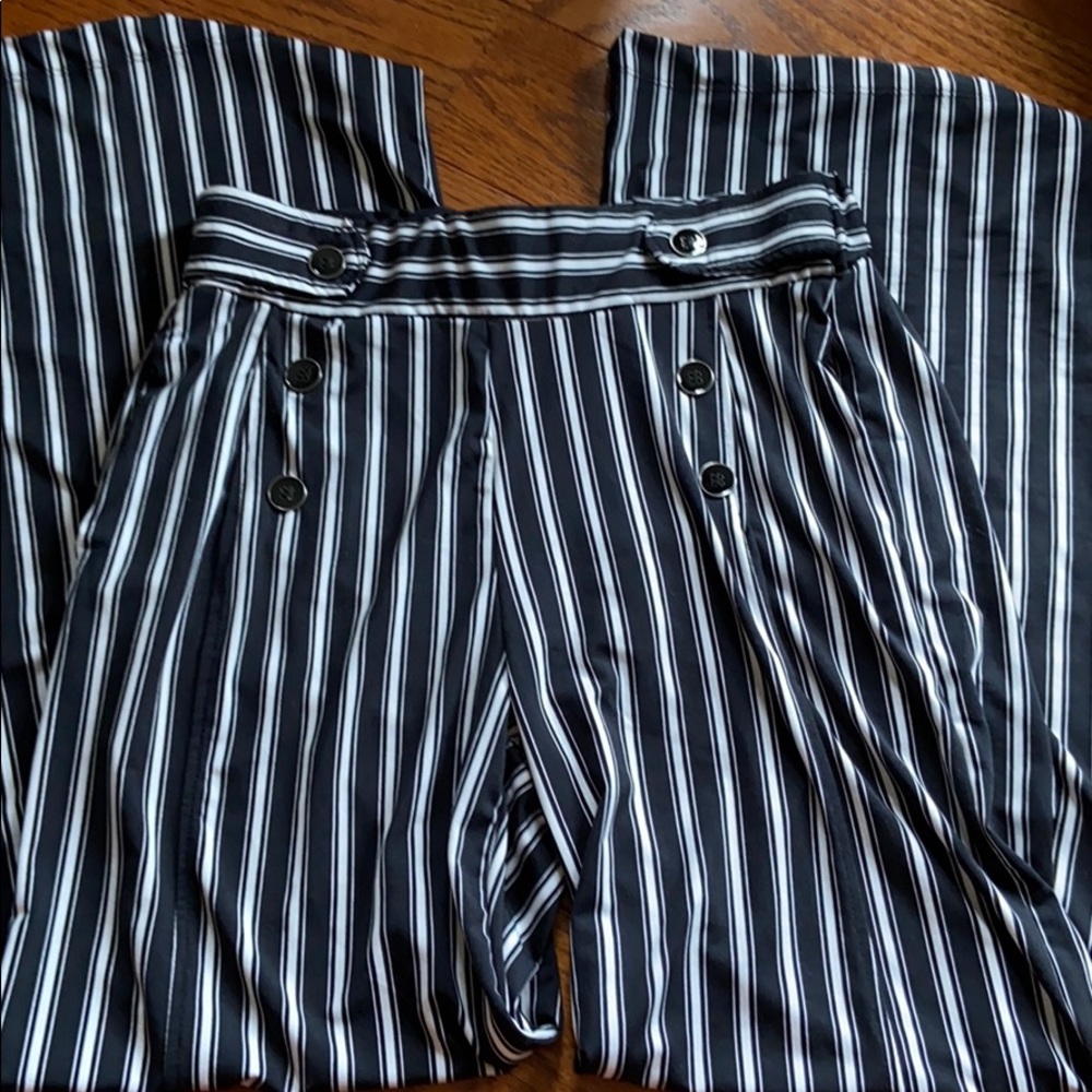 Striped stretchy work pants